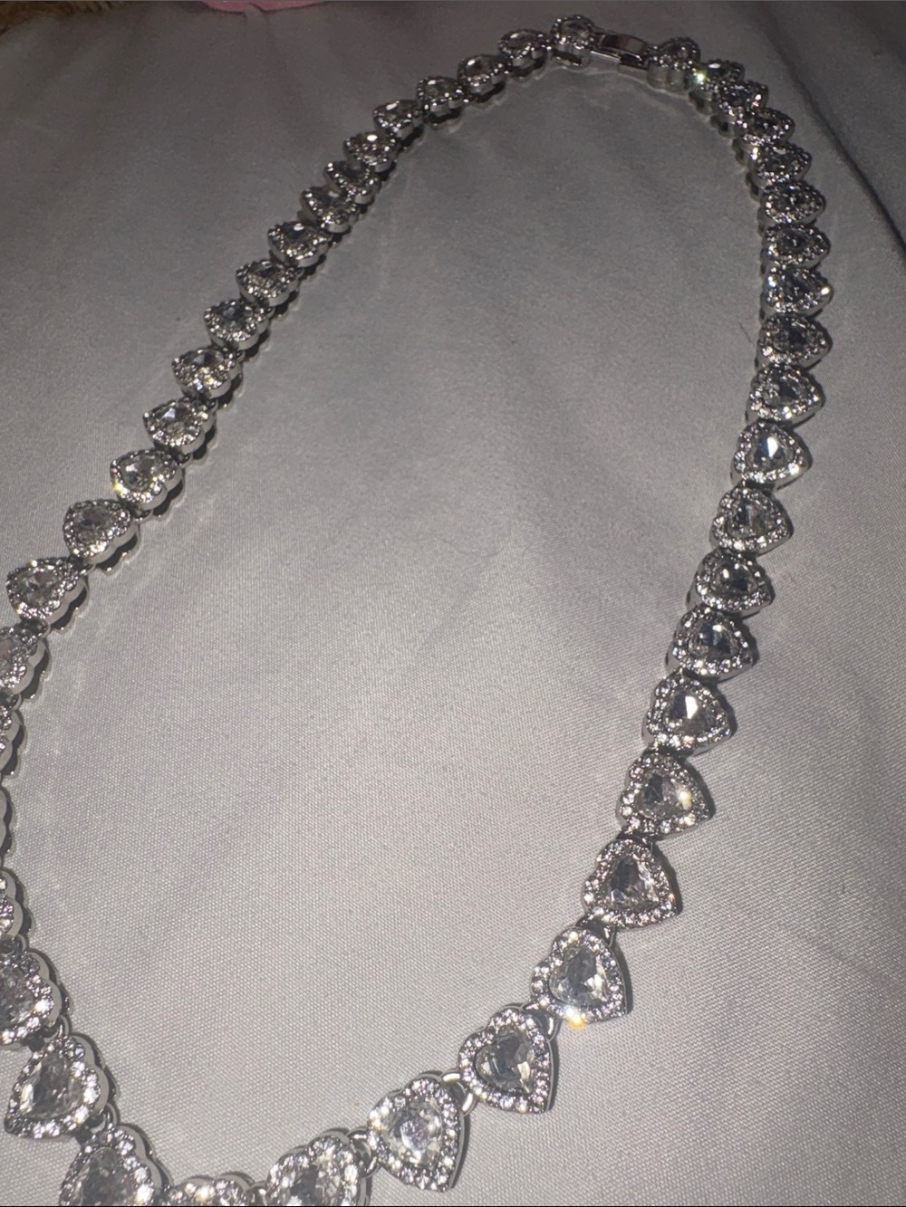Silver Heart Tennis Necklace - Women Jewelry